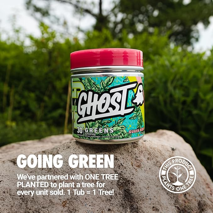 GHOST Greens Powder Original - 30 Servings - 19 Superfood Greens &amp Reds Powder Fruits Vegetables Spirulina &amp Chlorella Prebiotics 10 Billion CFU Probiotic &amp Digestive Enzymes - Glut