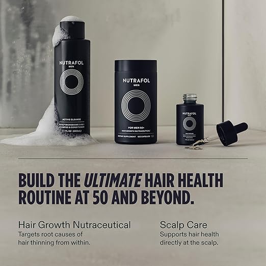 Nutrafol Men 50+ Hair Growth Supplements Clinically Tested for Visibly Thicker Hair and Scalp Coverage #1 Dermatologist-Recommended Hair Growth Supplement Brand - 1 Month Supply 1 Refill Pouch