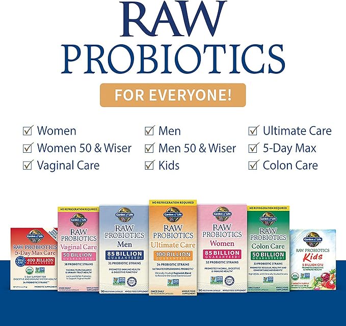 Garden of Life Raw Probiotics Women 50 &amp Wiser - 85 Billion Live Cultures - Probiotic Supplement with Bulgarian Yogurt &amp Eastern Europe Wild Kefir Culture - 90 Vegetarian Capsules
