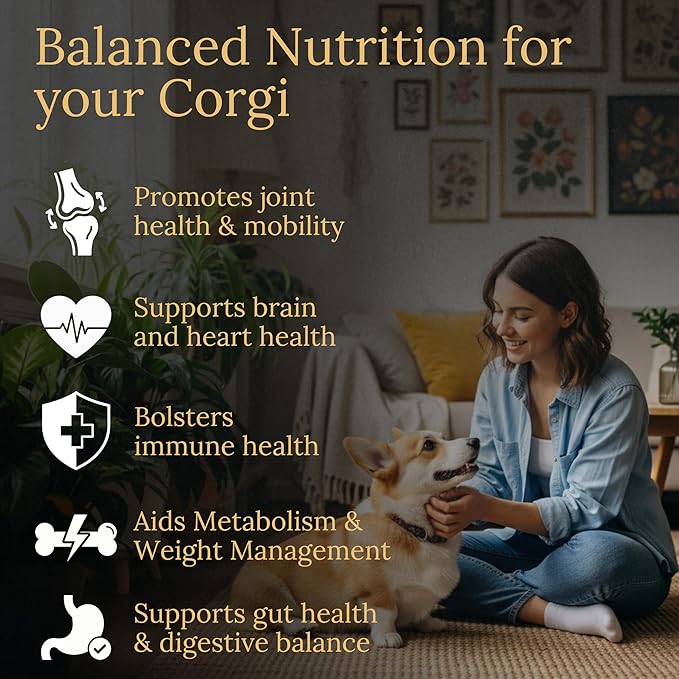 Multivitamins Balanced Nutrition for Your Corgi 90 Count Made in The USA with Real Bacon