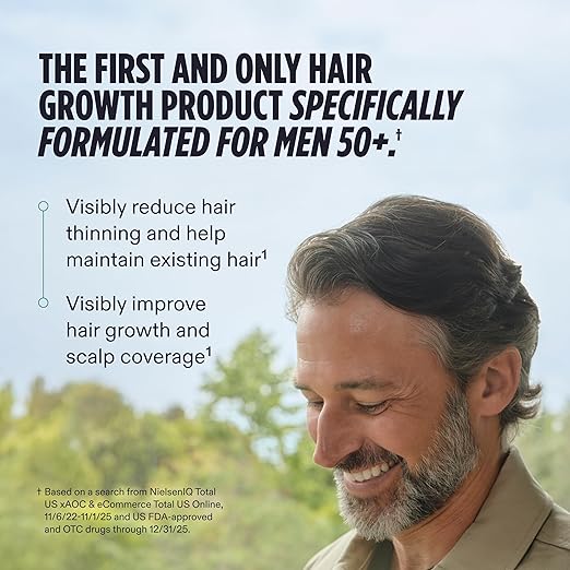 Nutrafol Men 50+ Hair Growth Supplements Clinically Tested for Visibly Thicker Hair and Scalp Coverage #1 Dermatologist-Recommended Hair Growth Supplement Brand - 2 Month Supply 2 Refill Pouches