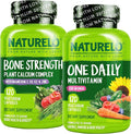 NATURELO One Daily Multivitamin for Women - 120 Capsules and Calcium Supplement - 120 Vegetarian Capsules Bundle