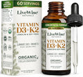 Vegan D3 K2 Vitamin 5000 IU 90 MCG (MK-7) Drops - 60 Servings Ultra Concentrated Formulation and Fast Absorption - Precision Micro-Dosing Dropper for Cognitive &amp Immune Support