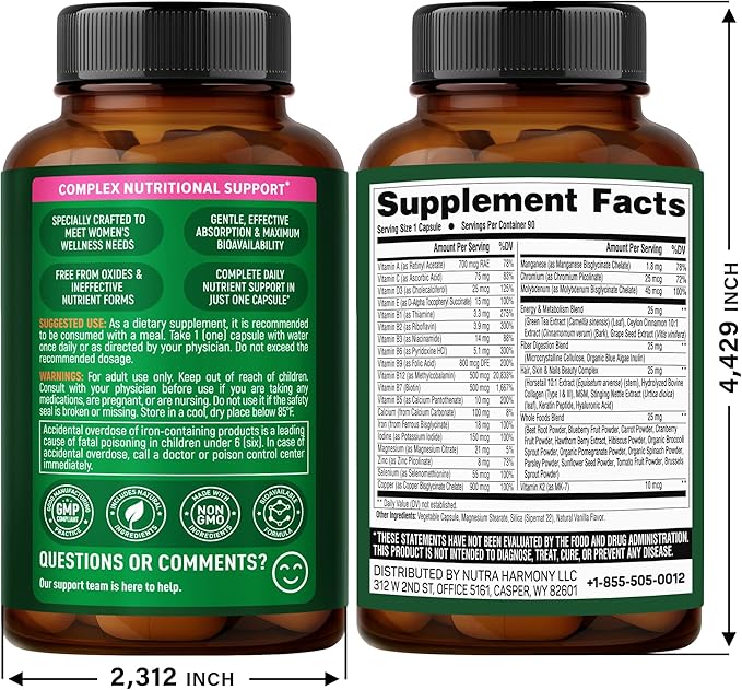 NUTRAHARMONY Multivitamins for Women &amp Biotin Softgels