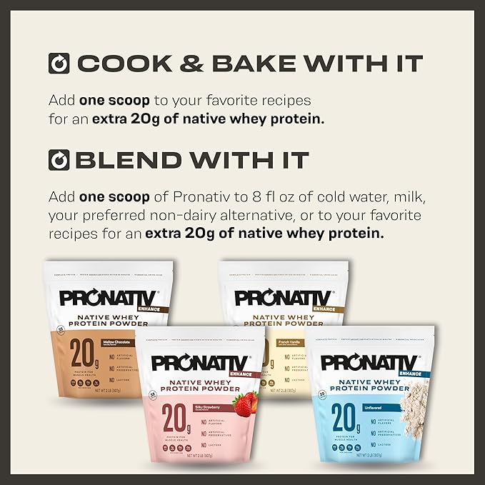100% Whey Native Protein Powder French Vanilla 2 lb Made from Farm Fresh Milk No Artificial Flavors or Preservatives for Muscle Health and Recovery Lactose Free