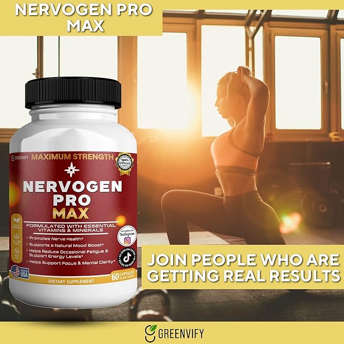 Nervogen Pro Max Nerve Health Support Supplement with B Vitamins 60 Capsules 30-Day Supply (2)