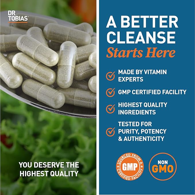 Dr. Tobias Colon Cleanse - Constipation Relief &amp Gut Health Support for Women &amp Men | 14 Day Colon Cleanser for a Gentle Colon Detox &amp Gut Flush - 3 Bottles of 28 Capsules