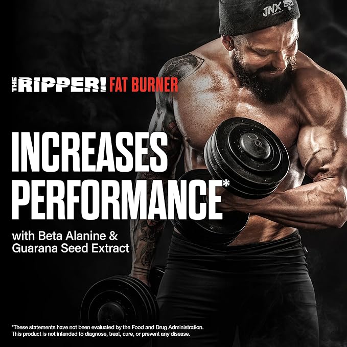 JNX SPORTS The Ripper! Fat Burner Pre Workout for Men &amp Women – Thermogenic Fat Burning Powder &amp Appetite Suppressant Boost Energy &amp Endurance – Dark Grape 30 Servings