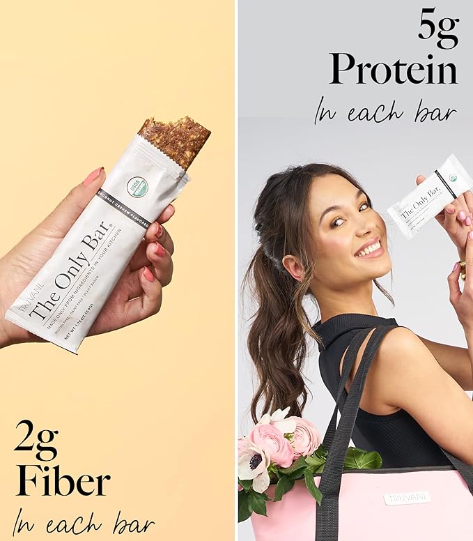 Truvani Plant Based Snack Bars | Coconut Cashew 12 Pack | 5g Protein | USDA Organic and Vegan | The Only Bar | Dairy Soy and Gluten Free | Individually Wrapped