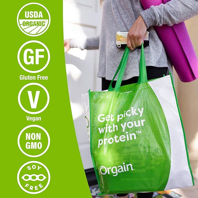 Orgain Organic Vegan Protein Powder + Greens Vanilla Bean - 21g Plant Based Protein Gluten Free Dairy Free Lactose Free Soy Free No Sugar Added With Iron &amp Prebiotics for Gut Health - 1.94l