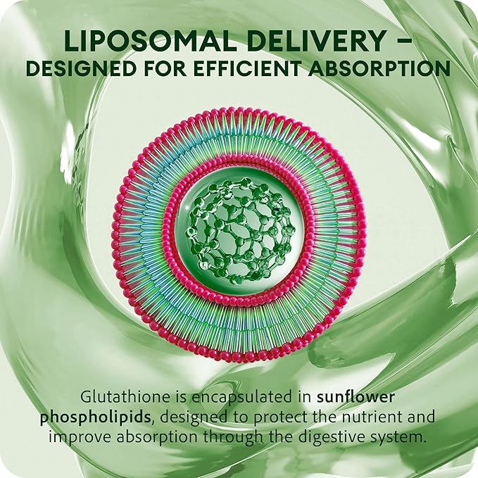 Liposomal Glutathione Liquid for Detox Skin Glow &amp Immune Support – Fast-Acting Reduced Glutathione with CELLg8 High Absorption Antioxidant Sugar-Free Vegan Non-GMO – 30 Servings 4 fl oz