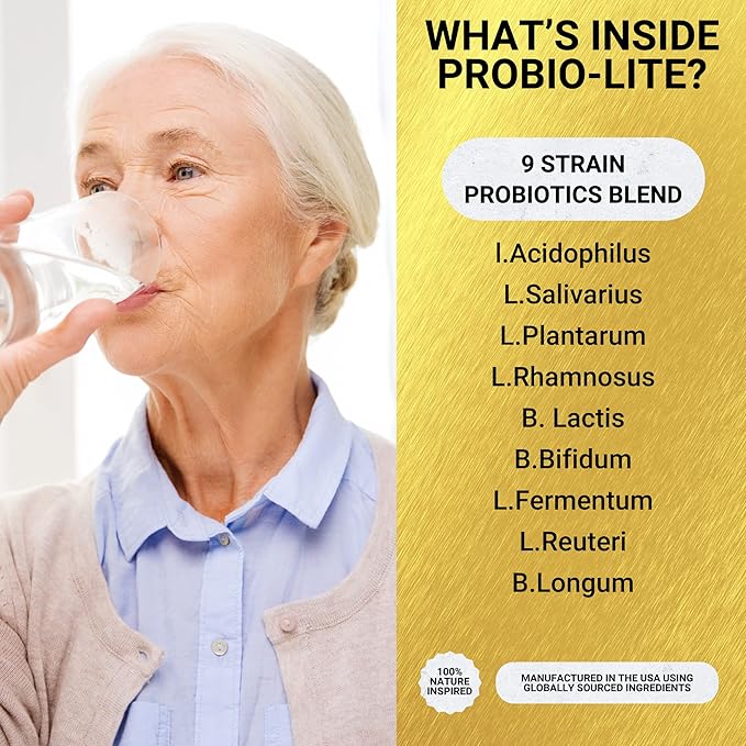 Golden After 50 Probio-Lite - for Gut Health and Digestion Support - Probiotics for Men and Women - 3 Bottles - Probiotics for Occasional Heartburn Gas Indigestion