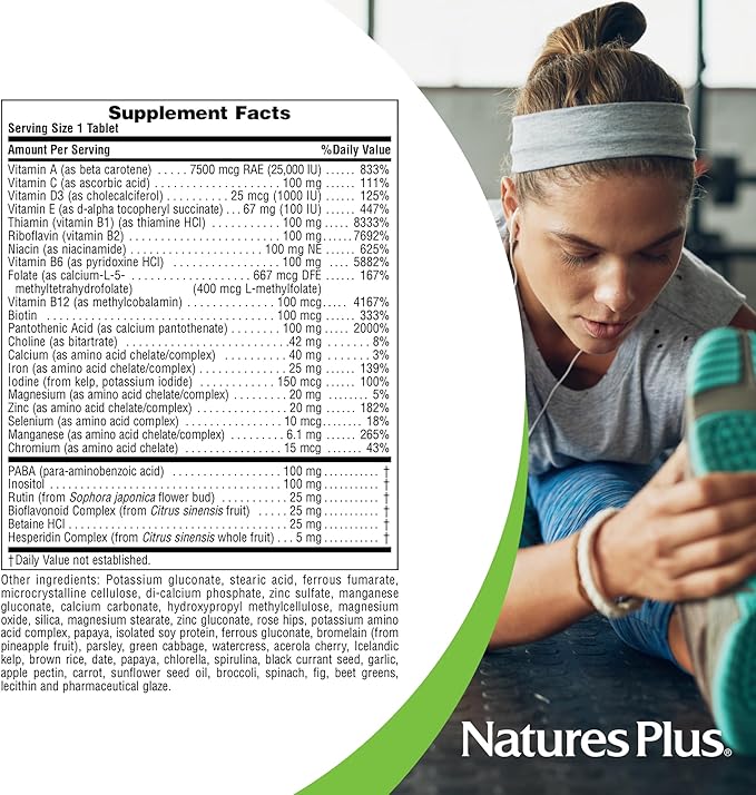 NaturesPlus Ultra II Daily - 180 Tablets Pack of 2 - Multivitamin with Whole Foods for Overall Well-Being - Supports Energy &amp Immune Health - Sustained Release - 360 Servings