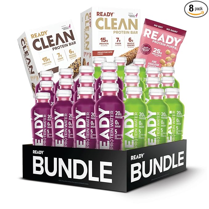 Ready® Best of Ready $99 Bundle – Protein Water Bars &amp Protein Puffs | Hydration Recovery &amp Fuel | Amazon Exclusive