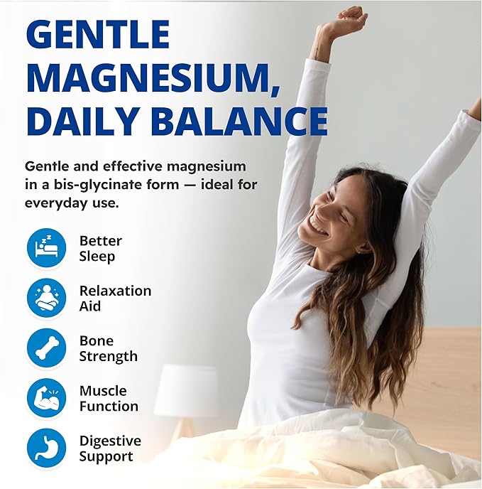 CanPrev Magnesium Bis-Glycinate Gentle 200mg 120 V-Caps 120-Day Supply - Pure Elemental Magnesium Supplement Supports Bone and Muscle Function Gentle on Stomach Perfect for Daily Magnesium Needs