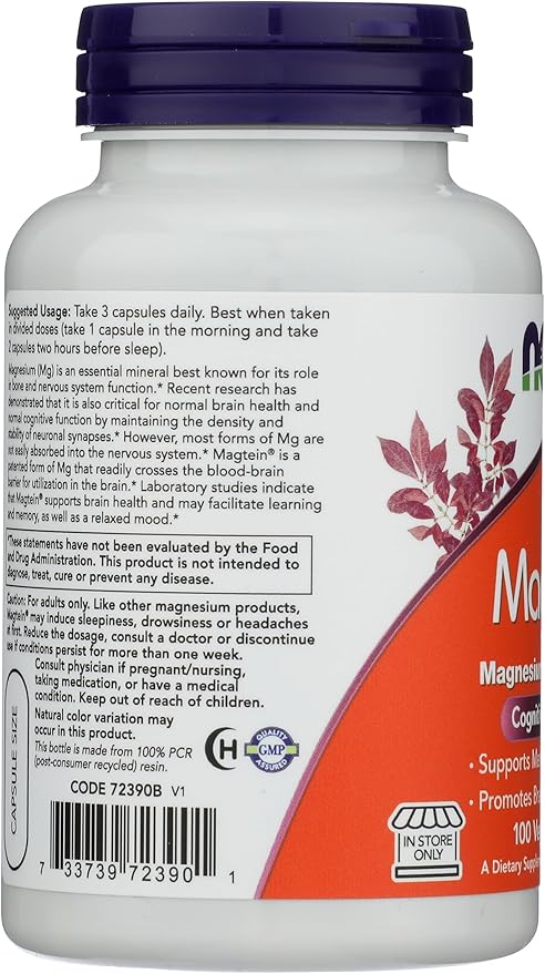 Now Foods Magtein 100 Vegetarian Capsules