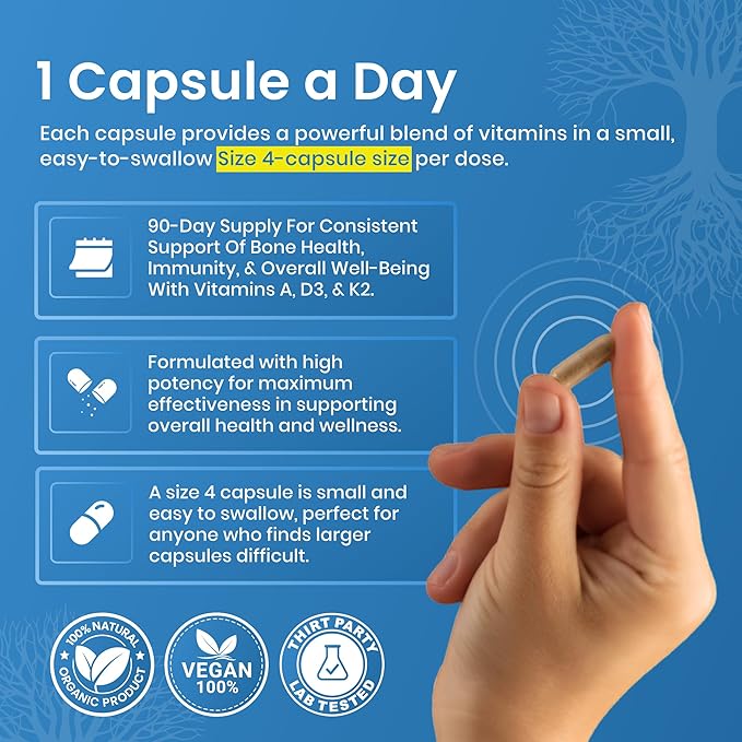 ADK 10 Supplement 10000 IU (90 CT) - Physician Formulated ADK Vitamins A D3 &amp K2 (as MK7) for Bone Health - Immune System Support - Gluten Free Soy Free Non-GMO
