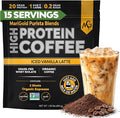MariGold High Protein Coffee - Iced Vanilla Latte 20g Grass-Fed Whey Protein Isolate Energy &amp Workout Boost 2 Shots Organic Espresso Non-GMO 1 Net Carb 1 Lb Bag 15 Servings