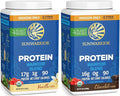 Sunwarrior Chocolate &amp Vanilla Organic Plant Based Protein Powder Set | Bundle &amp Save | Vegan Organic Protein Powder | Non-GMO Soy Dairy Filler &amp Gluten Free (32 Servings Each)