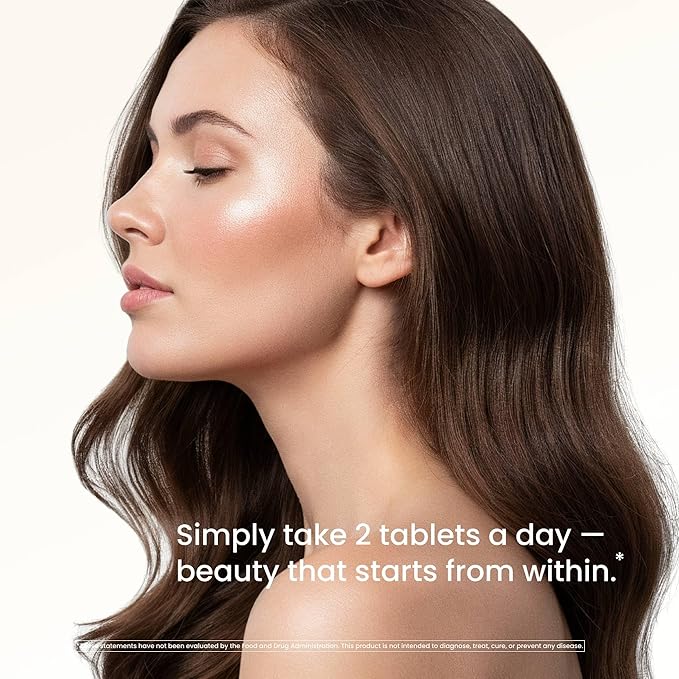 Hair Skin Nails Vitamins - Biotin + Collagen Vitamin C &amp E Complex for Healthy Hair Growth Strong Nails &amp Glowing Skin - Premium Beauty Support Supplement for Women &amp Men