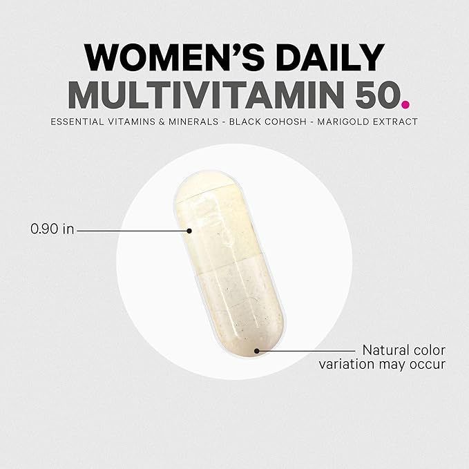 Codeage Women’s Multivitamin 50 - Essential Vitamins for Women Over 50 Methylated Folate Magnesium Selenium Vitamin B6 B12 D3 Antioxidants - 1 Pill Per Serving - Gluten-Free - 30 Capsules