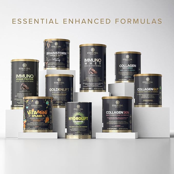 Essential Nutrition Immuno Whey - Hydrolyzed Whey Protein Powder Whey Protein Isolate 18g Protein Per Serving Amino Acids Glutathione Production - Turmeric Extract - Golden Milk - 17.4oz