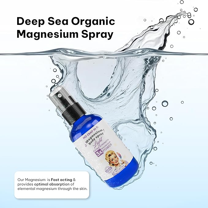 No Crap In It Magnesium Spray Triple Action!- Your Way to Wellness | Immediate Relief with Our Unique Magnesium Glycinate Citrate Chloride Blend Spray (Light)