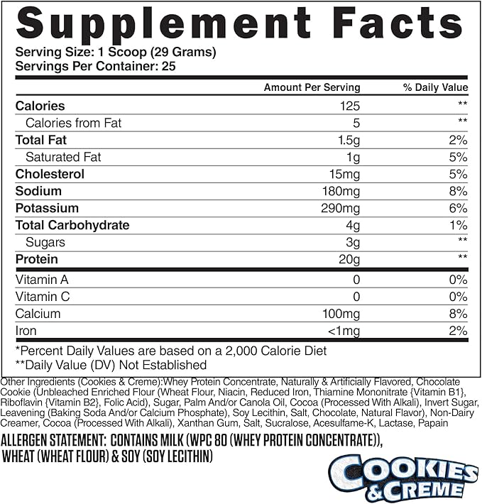 Steel Supplements Whey-Pro | 100% Pure Whey Protein Powder for Men and Women | Cookies &amp Creme | Muscle Gain &amp Lean Muscle Recovery | 1.59 lbs | BCAA 5g | Non-GMO | 25 Servings