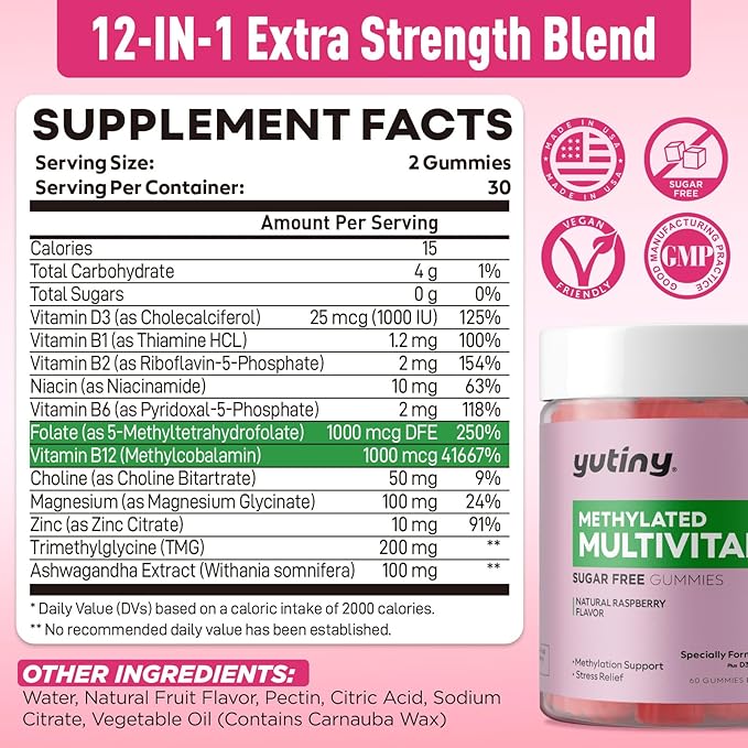 Methylated Multivitamin 7g Prebiotic Fiber Gummies for Women