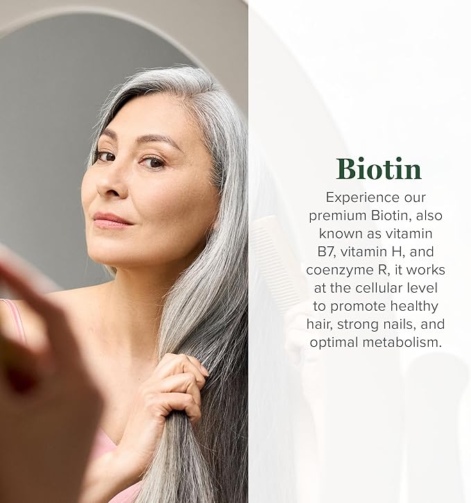 Global Healing Center - Biotin (Vitamin B7) Biotin for Hair Growth Supplement Vitamins Supports Radiant Skin and Stronger Nails Hair Loss Vitamins for Women and Men More Than The 1000mcg