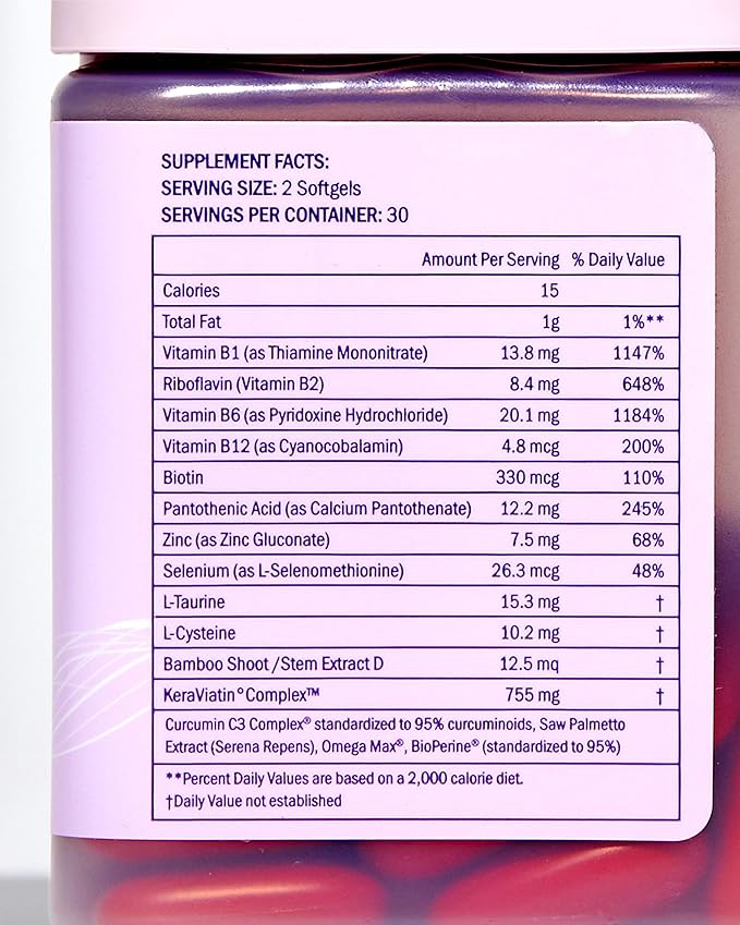 Keranique Hair &amp Scalp Supplements - Promote Strength and Growth Best for Thinning Nourish Your with Biotin Vitamin B More Vital Nutrients Keraviatin