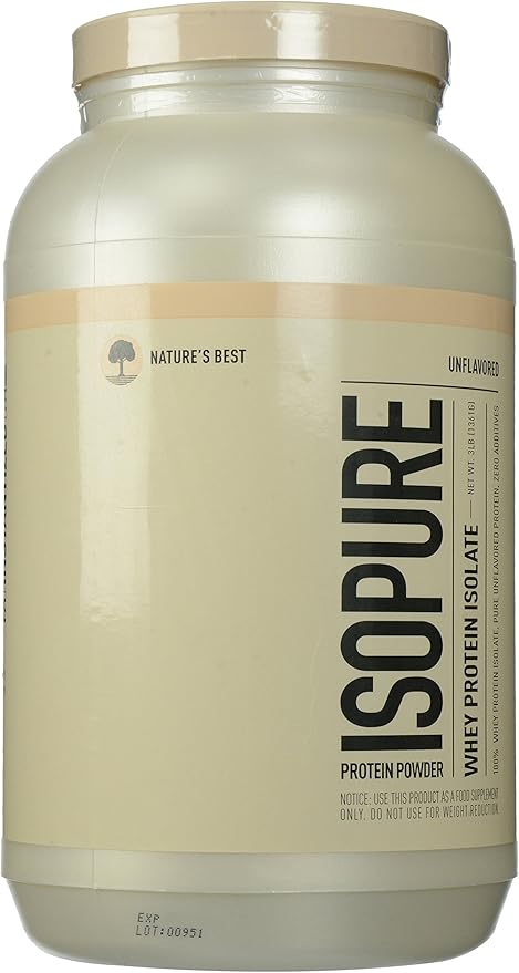 Isopure Whey Protein Isolate Unflavored 3 Pounds (Packaging May Vary)