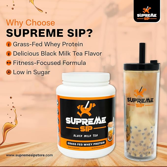 Boba Protein Powder Made with Real Black Tea - Boba Milk Tea Sweetened with Natural Monk Fruit - Clean Creamy Boba Tea Protein Powder - Grass Fed Whey Protein Isolate Bubble Tea - 27 Oz