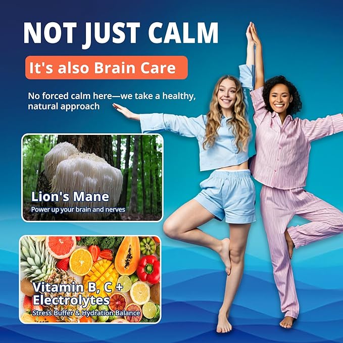 Cortisol Powdered Drink Mix Calm Adaptogenic Drink Mix with Magnesium Glycinate L-Theanine Ashwagandha Mushroom &amp Vitamin Magnesium Powder for Sleep &amp Stress Relief Watermelon Flavor 30
