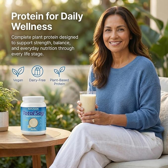 Total Soy Plant-Based Meal Replacement Powder | 13g Complete Soy Protein Low Carb Low Sugar | Supports Hormonal Balance Healthy Blood Sugar &amp Weight Management | Vanilla Vegan