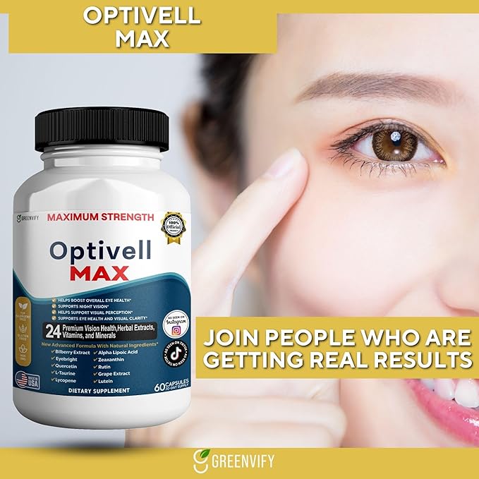 Optivell MAX Eye Health Supplement 24 Premium Vision Vitamins &amp Minerals 60 Capsules 30 Day Supply (3)
