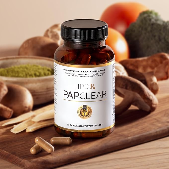 PAPCLEAR Physician Formulated | All Natural Immune Support Supplement | Advanced Powerful Immunity Booster | 21 Vitamins &amp Nutrients with Organic Shiitake Mushroom &amp Lycopene | 90 Capsules | P