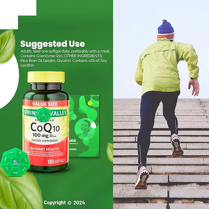 Rapid-Release CoQ10 100 mg 120 Softgels with Bundle Exclusive Vitamins &amp Minerals - A to Z - Better Ligth&ampSpring Guide + Weekly Pill Organizer (3 Items)