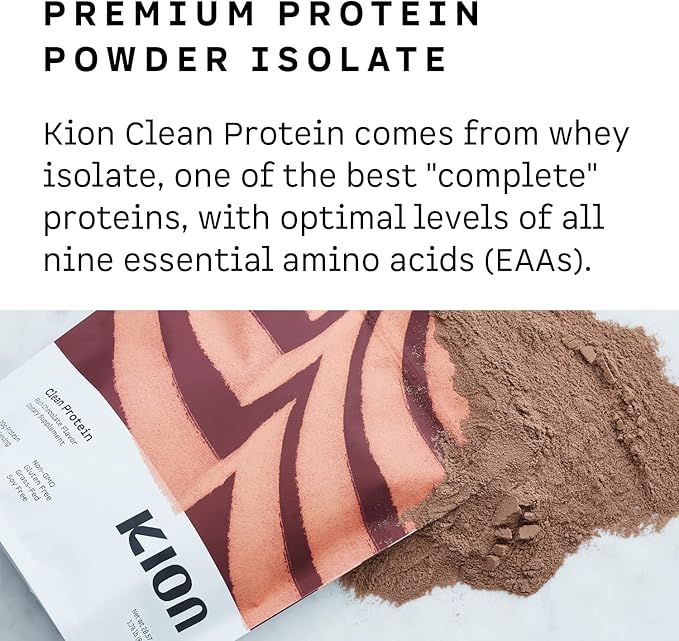 Kion Clean Protein | Grass-Fed &amp Pasture-Raised Whey Isolate Protein Powder | Rich Chocolate | 30 Servings