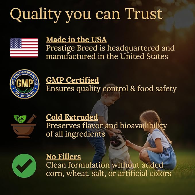 Multivitamins Balanced Nutrition for Your Pug 90 Count Made in The USA with Real Bacon
