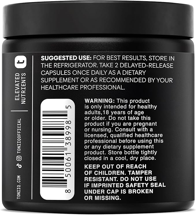 Toniiq Lactobacillus Rhamnosus – Ultra High Strength 100B CFU with Prebiotic FOS – Delayed Release Capsules – Third-Party Lab Tested – 60 Capsules