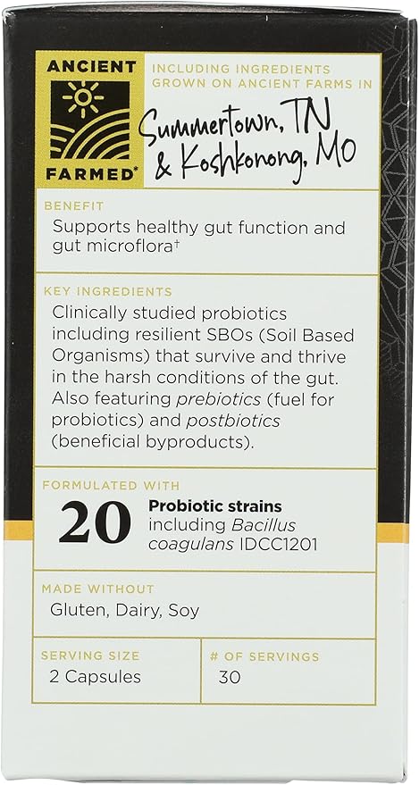 ANCIENT NUTRITION Organic Gut Restore Probiotics 50b 60 CT