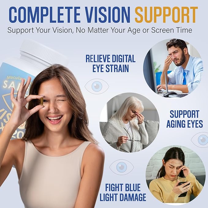 EXIR Eye Supplement | Lutein Saffron Astaxanthin| Supports Eye Health Visual Comfort &amp Focus | 60 Capsules