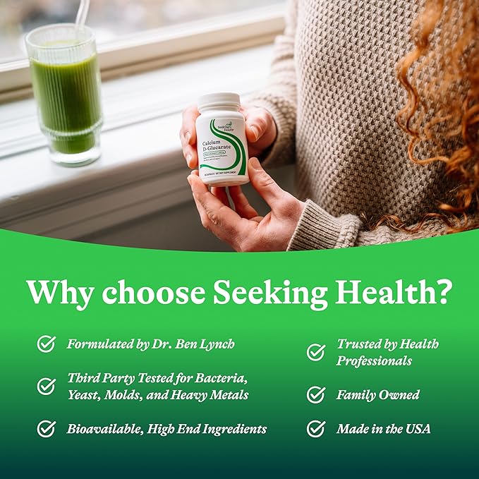 Seeking Health Calcium D-Glucarate - Calcium Supplement Supports Gut Health &amp Metabolism - Formula with Calcium D-Glucarate to Support Liver Health - 250 mg 60 Capsules
