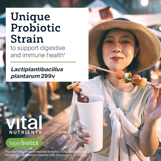 Hyperbiotics Vital Nutrients IBS Probiotic | Reduce Symptoms of IBS* | Clinically Studied Vegan probiotic for IBS Relief from Bloating Gas Diarrhea &amp Abdominal Discomfort* | 30 Capsules
