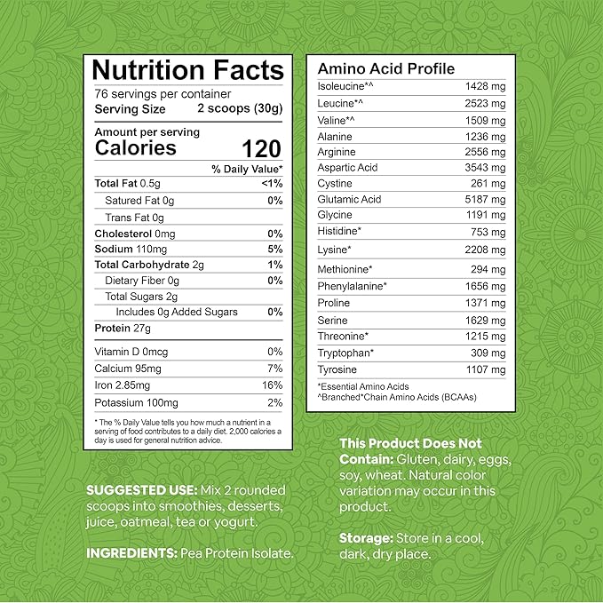 Pea Protein Powder – 5 lb Plant-Based Protein – Isolate Powder for Beverages Snacks Shakes – Clean Unflavored Taste – Diet-Friendly and Easy to Digest – Resealable Pouch