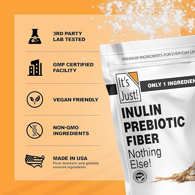 It's Just! - Inulin Prebiotic Fiber Sweetener Product of Belgium Chicory Root Powder (4 Pound (Pack of 1))