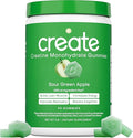 Create Creatine Monohydrate Gummies for Men &amp Women Boost Focus Strength and Endurance Anti-Melting Formula Vegan Gluten-Free Non-GMO 1.5g of Creatine per Gummy (Sour Green Apple)