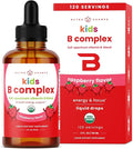 NutraChamps Vitamin B Complex for Kids B1 B2 B3 B6 B7 B9 &amp Methyl B12 Kids B Complex Liquid Drops Supplement Energy Focus Metabolism Natural Berry 120 Servings 4 Month Supply
