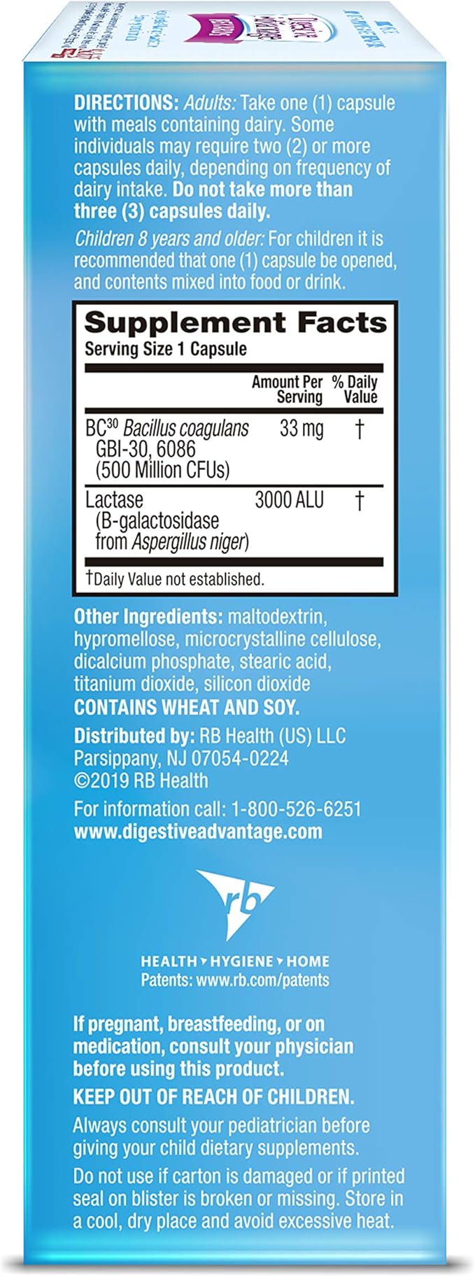 Digestive Advantage Lactose Defense Capsules (96 Count In A Box) Helps Breaks Down Lactose and Defend Against Digestive Upset Supports Digestive and Immune Health CFUs